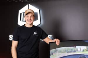 Mika Keski-Korpi at Simucube office
