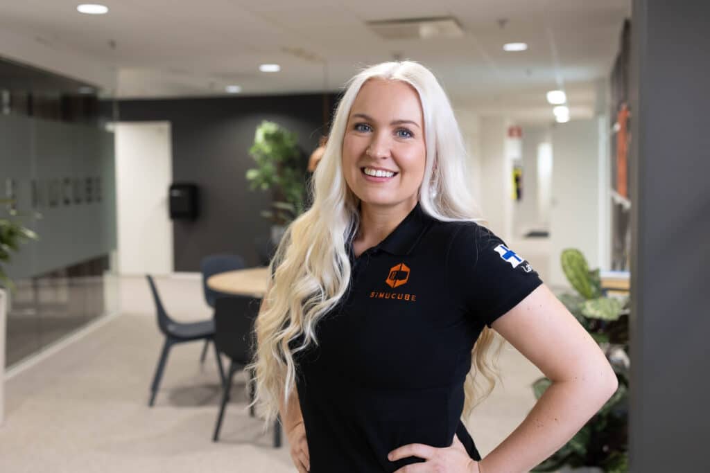 Maria-Teresa Lahti works as Simucube's Key Account Manager.