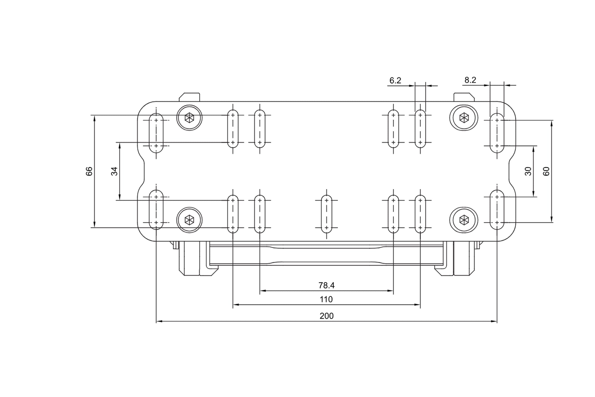 BASE · MOUNTING FOOTPRINT — The measurements you need to know